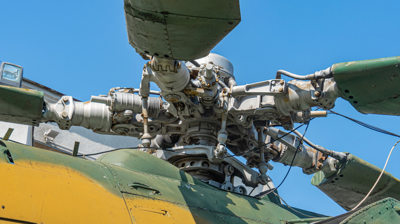 Close-up of helicopter rotor