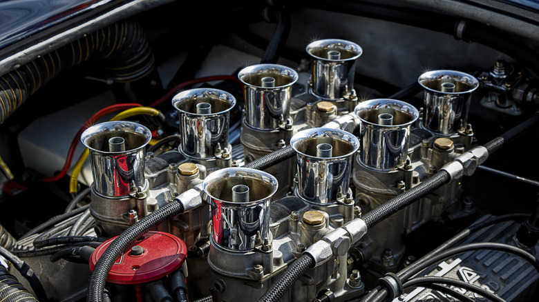 Close up of a V8 Cobra engine