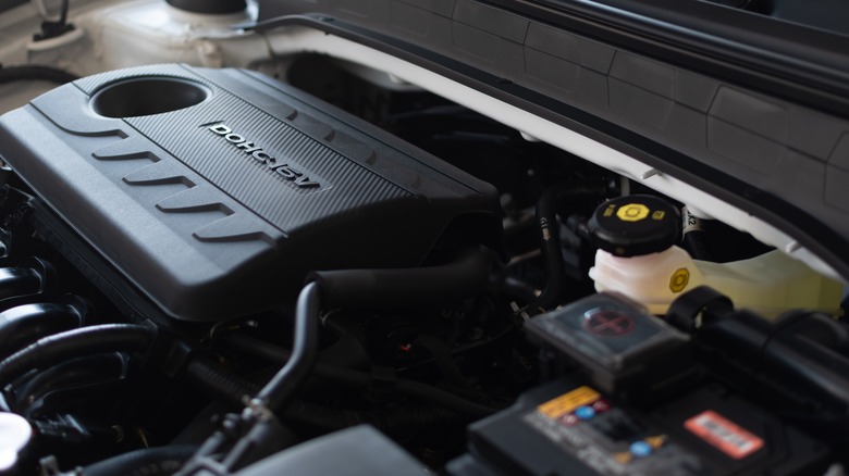 Close-up view of Hyundai's Nu 2.0-liter MPI engine