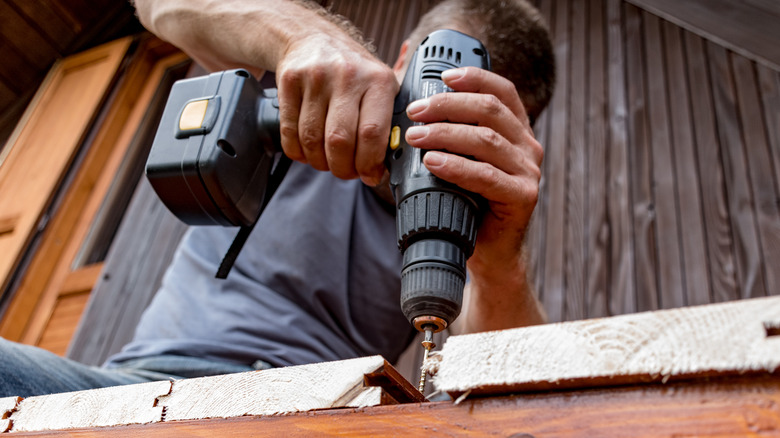 Man using power drill