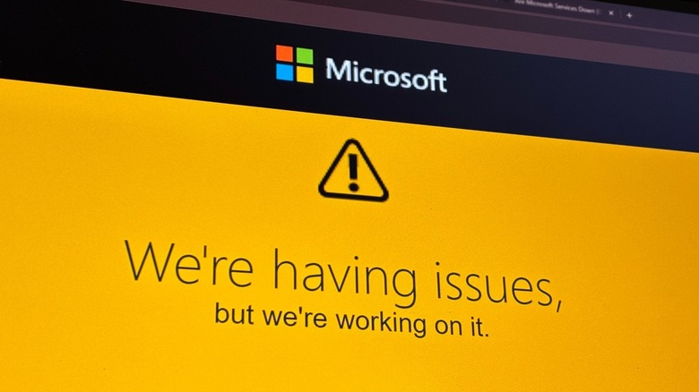 microsoft having issues website