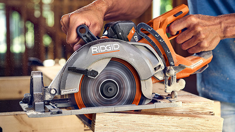 Person using Rigid table saw
