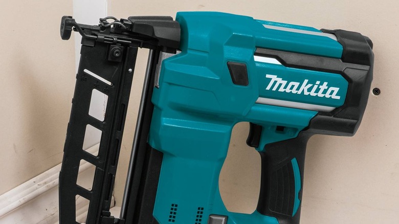 A Makita Straight Finish nail gun.