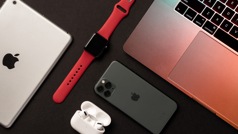Variety of Apple products on display