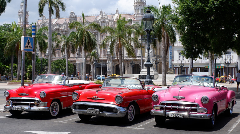 retro chevy and oldsmobile cars