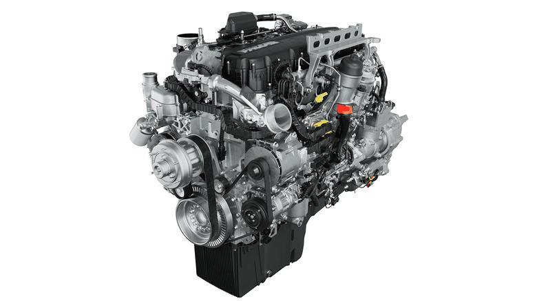 Paccar MX-13 engine on white background