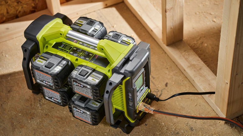 Ryobi power station at jobsite