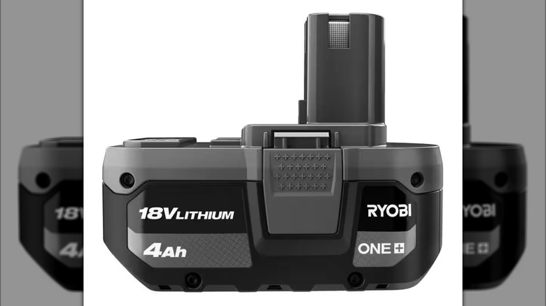 A Ryobi ONE+ 18V battery.