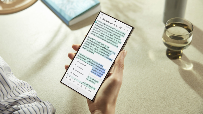 Text editing on Samsung Galaxy S24 Ultra