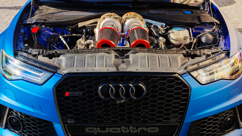 twin-turbocharged engine in Audi Quattro