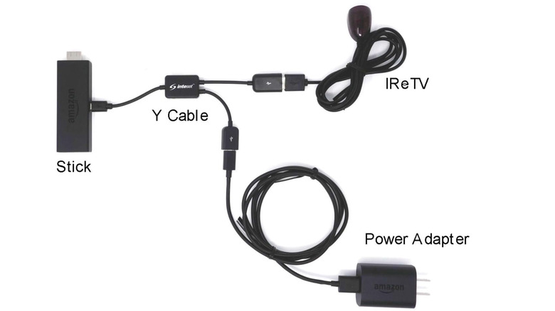 Infrared receiver plugged into Amazon Fire TV Stick