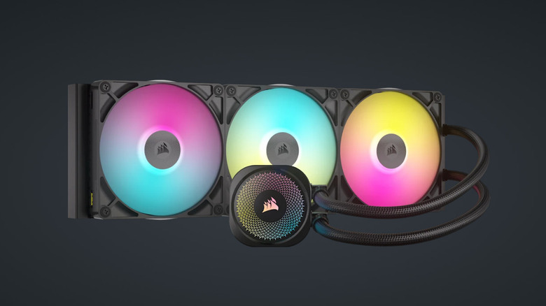 A 420MM liquid AIO cooler from Corsair with RGB fans