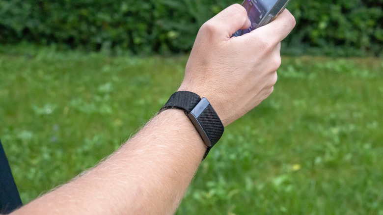 WHOOP bracelet fitness tracker on a sportsman