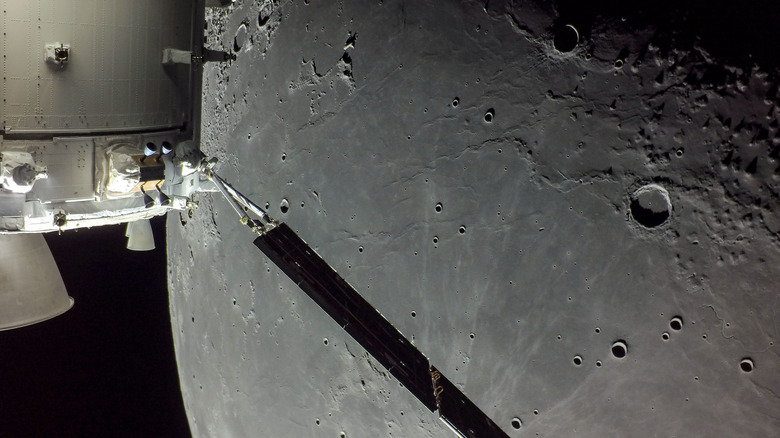 An image of the Moon's far side clicked by cameras aboard the Orion.