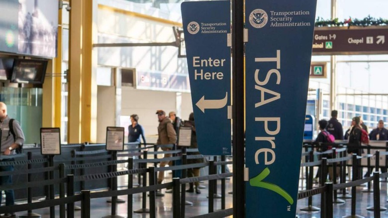 TSA PreCheck banner in airport