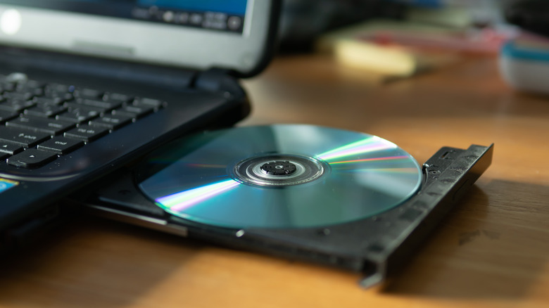 A CD-R player in a laptop.