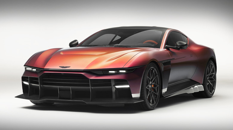 2027 Aston Martin Valens supercar on white background