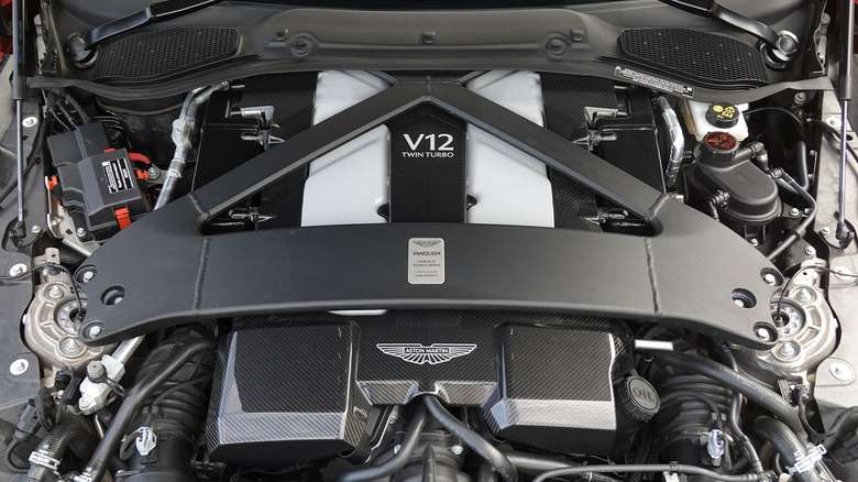 2025 Aston Martin Vanquish engine bay detail