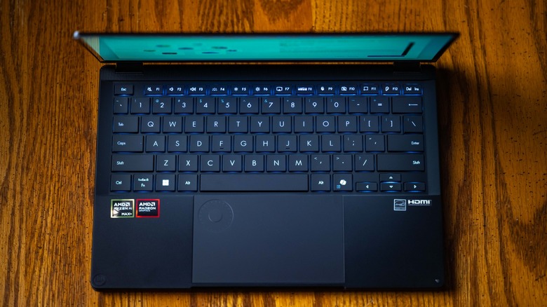 ASUS GoPro Laptop top-down view of the keyboard.