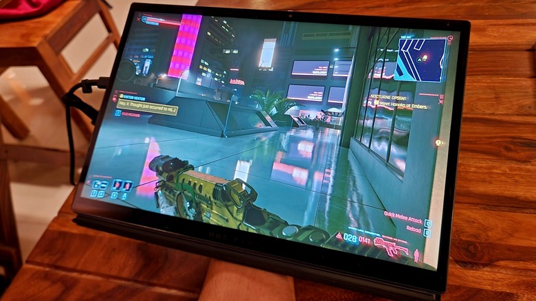Running Cyberpunk 2077 on Asus ROG Flow Z13.