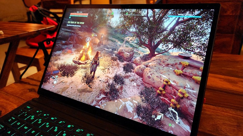 Playing Horizon Zero Dawn on Asus ROG Flow Z13. 