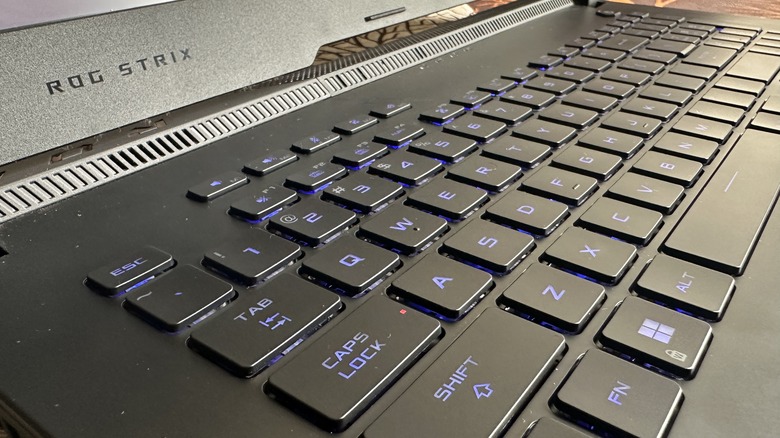 Closeup view of the keyboard 