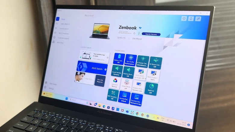 View of MyAsus app