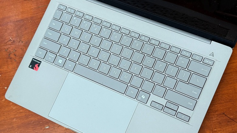 Keyboard deck on the Asus ZenBook A14.