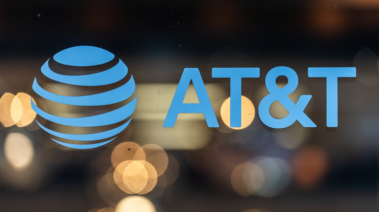 AT&T logo on window