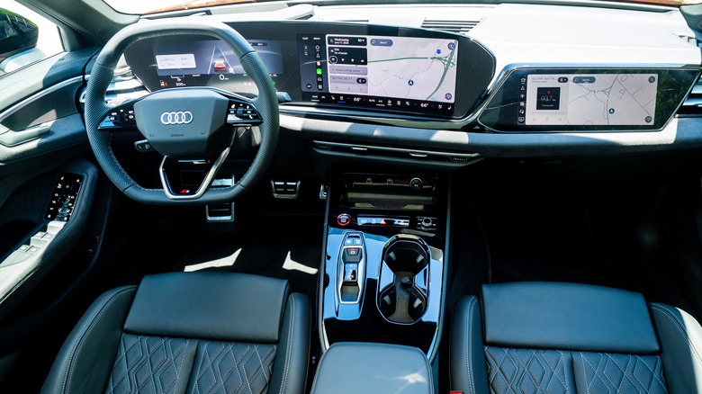 2026 Audi S5 overhead view of dashboard and steering wheel