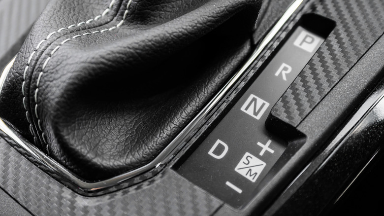 Close-up of an automatic shifter