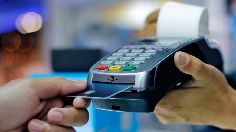 Credit card purchase at a store