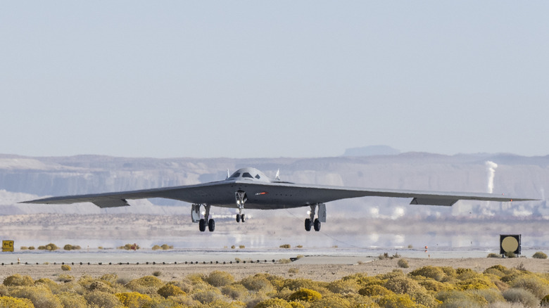 B-21 Raider taking off from Edwards Air Force Base