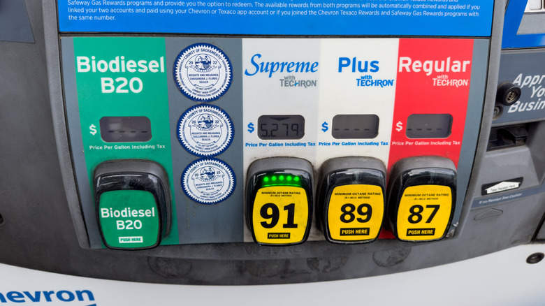 B20 Biodiesel at gas station