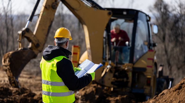 Excavator on construction site