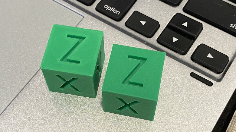 two calibration cube prints
