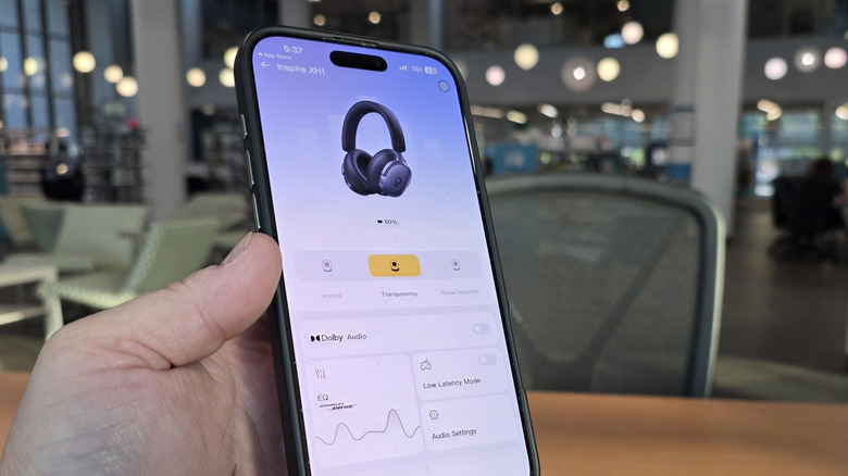 Baseus Inspire XH1 headphones app on an iPhone