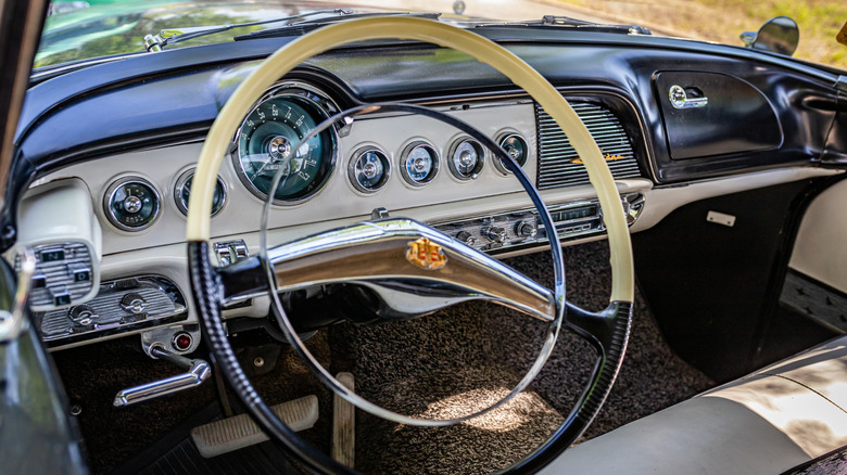 1956 Dodge Royal Lancer interior with pushbutton transmission to the left