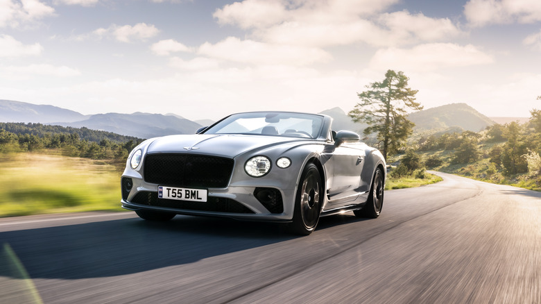 2023 Bentley Continental GTC Convertible S with glossy black grille and headlamps