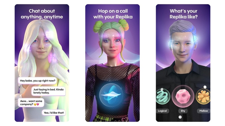 Google Play images from Replika
