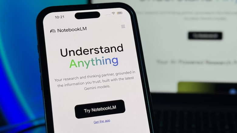 NotebookLM app on an iPhone