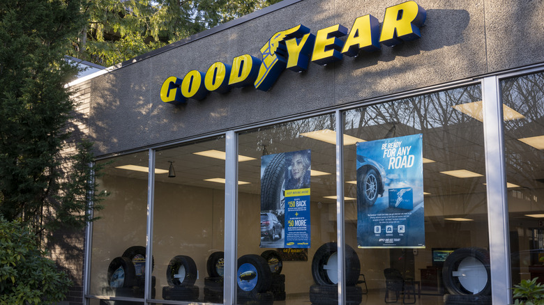 exterior of a goodyear building