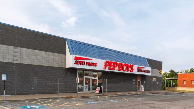 exterior of pep boys building