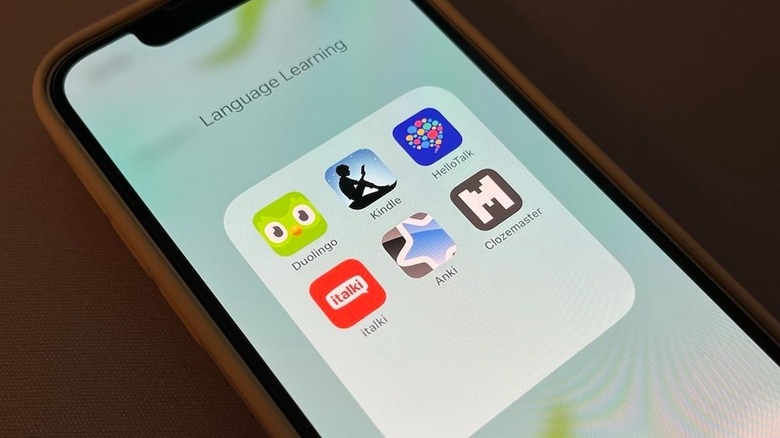 iPhone screen with app folder