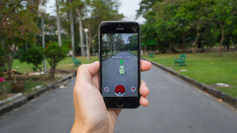Pokémon Go app on smartphone showcasing AR