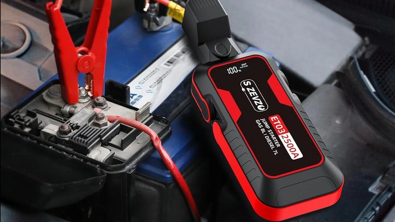 S Zevzo attached to car battery