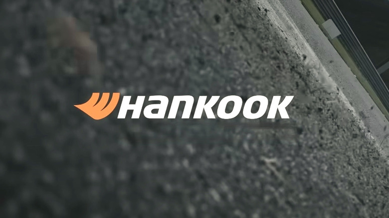 Hankook Tires logo over concrete track