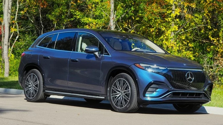 Blue Mercedes-Benz EQS SUV