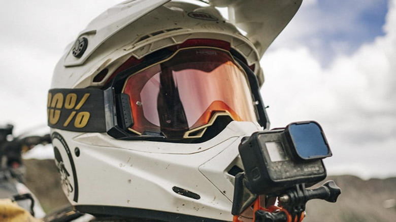 Dango Design Gripper Mount attached to chin of helmet