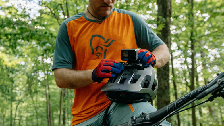GoPro attached to GoPro Vented Helmet Strap Mount
